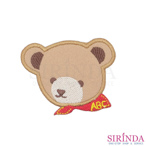 ตัวรีดการ์ตูนหัวหมีABC ตัวรีดติดเสื้อ อาร์มปักตกแต่ง DIY EMBROIDERY PATCH (00080401)