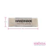 ป้ายทอดามาคตกแต่ง พื้นทอลาย Oxford ลาย HANDMADE WITH LOVE หัวใจครีม (00070133)