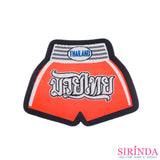ตัวรีดการ์ตูนกางเกงมวยไทย Muay Thai Pants ตัวรีดติดเสื้อ อาร์มทอตกแต่ง DIY WOVEN LABEL PATCH (00320005)