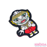 ตัวรีดการ์ตูนหนุมานยืน Hanuman ตัวรีดติดเสื้อ อาร์มทอตกแต่ง DIY WOVEN LABEL PATCH (00320008)