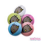 กระดุมปั๊ม กระดุมผ้าทอปั๊มการ์ตูน เพนกวินนอนขี้เซา Fabric Covered Button (28มิล) (00370007)