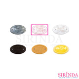 ป้ายเรซิ่นวงรี เลเซอร์ Thank you พร้อมเจาะรูสำหรับเย็บ Laser Resin Tag (00420003)