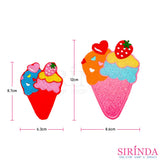 ตัวรีดการ์ตูนไอศครีมโคน ตัวรีดติดเสื้อ อาร์มปักตกแต่ง DIY EMBROIDERY PATCH (00080013)