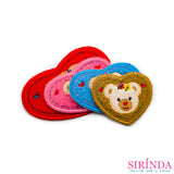 ตัวรีดการ์ตูนหน้าหมีหัวใจ ตัวรีดติดเสื้อ อาร์มปักตกแต่ง DIY EMBROIDERY PATCH (00080022)