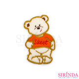 ตัวรีดการ์ตูนหมีเสื้อลายSweet ตัวรีดติดเสื้อ อาร์มปักตกแต่ง DIY EMBROIDERY PATCH (00080003)