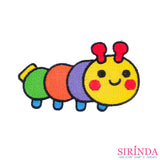 ตัวรีดการ์ตูนหนอนหน้ายิ้ม ตัวรีดติดเสื้อ อาร์มปักตกแต่ง DIY EMBROIDERY PATCH (00080383)