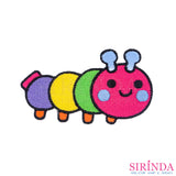 ตัวรีดการ์ตูนหนอนหน้ายิ้ม ตัวรีดติดเสื้อ อาร์มปักตกแต่ง DIY EMBROIDERY PATCH (00080383)