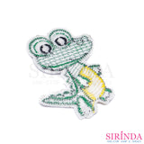 ตัวรีดการ์ตูนจระเข้ยิ้ม ตัวรีดติดเสื้อ อาร์มปักตกแต่ง DIY EMBROIDERY PATCH (00080368)