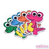 ตัวรีดการ์ตูนจระเข้ยิ้ม ตัวรีดติดเสื้อ อาร์มปักตกแต่ง DIY EMBROIDERY PATCH (00080368)