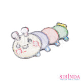 ตัวรีดการ์ตูนหนอนหน้ายิ้ม ตัวรีดติดเสื้อ อาร์มปักตกแต่ง DIY EMBROIDERY PATCH (00080383)