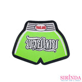 ตัวรีดการ์ตูนกางเกงมวยไทย Muay Thai Pants ตัวรีดติดเสื้อ อาร์มทอตกแต่ง DIY WOVEN LABEL PATCH (00320005)