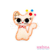 ตัวรีดการ์ตูนแมวสวมมงกุฏ ตัวรีดติดเสื้อ อาร์มปักตกแต่ง DIY EMBROIDERY PATCH (00080038)