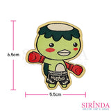ตัวรีดการ์ตูนกับปะมวยไทย ตัวรีดติดเสื้อ อาร์มทอตกแต่ง DIY WOVEN LABEL PATCH (00320016)