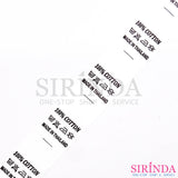 ป้ายพิมพ์ 2 ซม. สีขาวพิมพ์ดำ 100% COTTON,ซักรีด,MADE IN THAILAND-00040003001