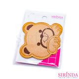 ตัวรีดการ์ตูนหมียิ้มอุ้งเท้า2ข้าง ตัวรีดติดเสื้อ อาร์มปักตกแต่ง DIY EMBROIDERY PATCH (00080032)