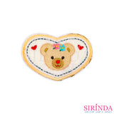 ตัวรีดการ์ตูนหน้าหมีหัวใจ ตัวรีดติดเสื้อ อาร์มปักตกแต่ง DIY EMBROIDERY PATCH (00080022)