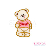ตัวรีดการ์ตูนหมีเสื้อลายSweet ตัวรีดติดเสื้อ อาร์มปักตกแต่ง DIY EMBROIDERY PATCH (00080003)