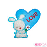 ตัวรีดการ์ตูนกระต่ายLOVE ตัวรีดติดเสื้อ อาร์มปักตกแต่ง DIY EMBROIDERY PATCH (00080429)