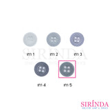 กระดุมเรซิ่นเสื้อเชิ้ตและเสื้อโปโล4รู โทนเทา (11.43มิล) (0001117)