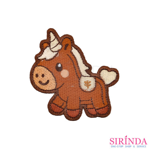 ตัวรีดการ์ตูนม้ายูนิคอร์นหางหัวใจ ตัวรีดติดเสื้อ อาร์มปักตกแต่ง DIY EMBROIDERY PATCH (00080540)