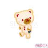 ตัวรีดการ์ตูนหมีกระดุมปะผ้า ตัวรีดติดเสื้อ อาร์มปักตกแต่ง DIY EMBROIDERY PATCH (00080005)