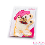 ตัวรีดการ์ตูนหมีใส่หมวก ตัวรีดติดเสื้อ อาร์มปักตกแต่ง DIY EMBROIDERY PATCH (00080037)