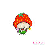ตัวรีดการ์ตูนนางฟ้าสตอเบอรี่ ตัวรีดติดเสื้อ อาร์มปักตกแต่ง DIY EMBROIDERY PATCH (00080369)