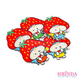 ตัวรีดการ์ตูนนางฟ้าสตอเบอรี่ ตัวรีดติดเสื้อ อาร์มปักตกแต่ง DIY EMBROIDERY PATCH (00080369)