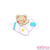 ตัวรีดการ์ตูนหมีขับเครื่องบิน ตัวรีดติดเสื้อ อาร์มปักตกแต่ง DIY EMBROIDERY PATCH (00080373)