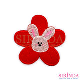 ตัวรีดการ์ตูนกระต่ายดอกไม้ ตัวรีดติดเสื้อ อาร์มปักตกแต่ง DIY EMBROIDERY PATCH (00080025)