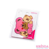 ตัวรีดการ์ตูนหมีแม่ลูกแฝด ตัวรีดติดเสื้อ อาร์มปักตกแต่ง DIY EMBROIDERY PATCH (00080018)