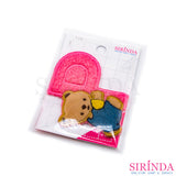 ตัวรีดการ์ตูนหมีเกาะตัวP ตัวรีดติดเสื้อ อาร์มปักตกแต่ง DIY EMBROIDERY PATCH (00080004)