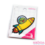 ตัวรีดการ์ตูนไดไดขับจรวด Dai Dai ตัวรีดติดเสื้อ อาร์มปักตกแต่ง DIY EMBROIDERY PATCH (00080541)