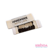 ป้ายทอดามาคตกแต่ง พื้นทอลาย Oxford ลาย HANDMADE WITH LOVE หัวใจครีม