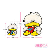 ตัวรีดการ์ตูนเป็ดถือถุงเงิน ตัวรีดติดเสื้อ อาร์มปักตกแต่ง DIY EMBROIDERY PATCH (00080028)