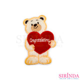 ตัวรีดการ์ตูนหมีอุ้มหัวใจCongratulation ตัวรีดติดเสื้อ อาร์มปักตกแต่ง DIY EMBROIDERY PATCH (00080016)