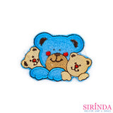 ตัวรีดการ์ตูนหมีแม่ลูกแฝด ตัวรีดติดเสื้อ อาร์มปักตกแต่ง DIY EMBROIDERY PATCH (00080018)