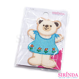 ตัวรีดการ์ตูนหมีเต้นระบำ ตัวรีดติดเสื้อ อาร์มปักตกแต่ง DIY EMBROIDERY PATCH (00080439)