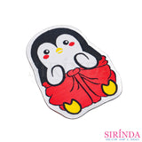 ตัวรีดการ์ตูนเพนกวินผ้าเตี่ยว ตัวรีดติดเสื้อ อาร์มทอตกแต่ง DIY WOVEN LABEL PATCH (00320007)