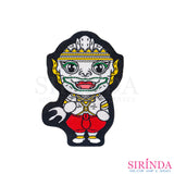 ตัวรีดการ์ตูนหนุมานยืน Hanuman ตัวรีดติดเสื้อ อาร์มทอตกแต่ง DIY WOVEN LABEL PATCH (00320008)
