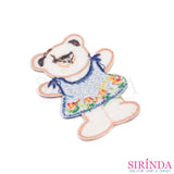 ตัวรีดการ์ตูนหมีเต้นระบำ ตัวรีดติดเสื้อ อาร์มปักตกแต่ง DIY EMBROIDERY PATCH (00080439)