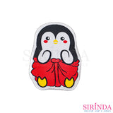 ตัวรีดการ์ตูนเพนกวินผ้าเตี่ยว ตัวรีดติดเสื้อ อาร์มทอตกแต่ง DIY WOVEN LABEL PATCH (00320007)