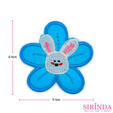 ตัวรีดการ์ตูนกระต่ายดอกไม้ ตัวรีดติดเสื้อ อาร์มปักตกแต่ง DIY EMBROIDERY PATCH (00080025)