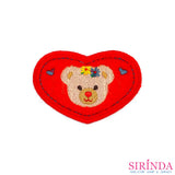 ตัวรีดการ์ตูนหน้าหมีหัวใจ ตัวรีดติดเสื้อ อาร์มปักตกแต่ง DIY EMBROIDERY PATCH (00080022)