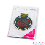 ตัวรีดการ์ตูนขวดโหล MERRY Christmas ตัวรีดติดเสื้อ อาร์มทอตกแต่ง DIY WOVEN LABEL PATCH (00320012)