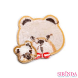 ตัวรีดการ์ตูนหมีแม่ลูก ตัวรีดติดเสื้อ อาร์มปักตกแต่ง DIY EMBROIDERY PATCH (00080419)