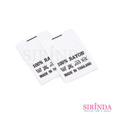ป้ายพิมพ์ 2 ซม. สีขาวพิมพ์ดำ 100% RAYON,ซักรีด,MADE IN THAILAND-00040003002