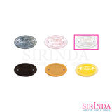 ป้ายเรซิ่นวงรี เลเซอร์ Thank you พร้อมเจาะรูสำหรับเย็บ Laser Resin Tag (00420003)