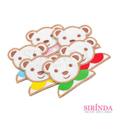 ตัวรีดการ์ตูนหมีปกบัว ตัวรีดติดเสื้อ อาร์มปักตกแต่ง DIY EMBROIDERY PATCH (00080492)