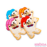 ตัวรีดการ์ตูนหมีใส่หมวก ตัวรีดติดเสื้อ อาร์มปักตกแต่ง DIY EMBROIDERY PATCH (00080037)